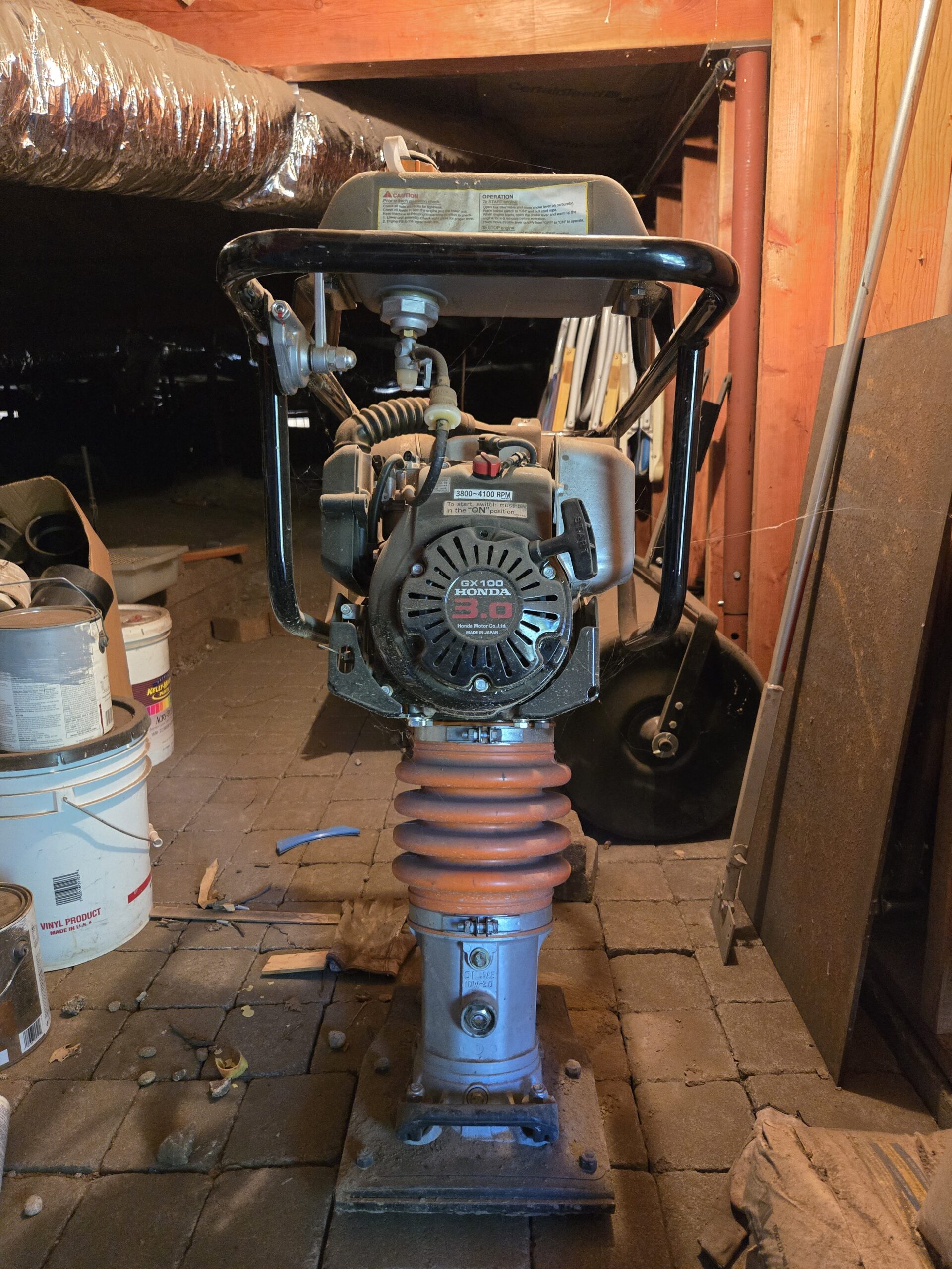 Frog-hopper compactor photographed before its on-site sale