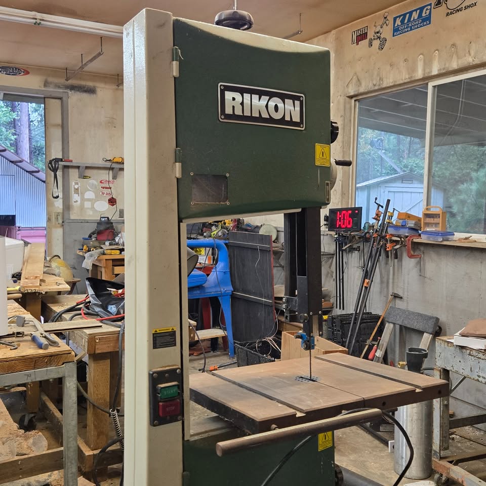 Rikon band saw photographed in the shop before its on-site sale